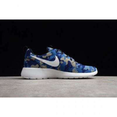 Nike Roshe Run Id Beyaz / Camo Mavi Koşu Ayakkabısı Türkiye - 0SEOL7BX